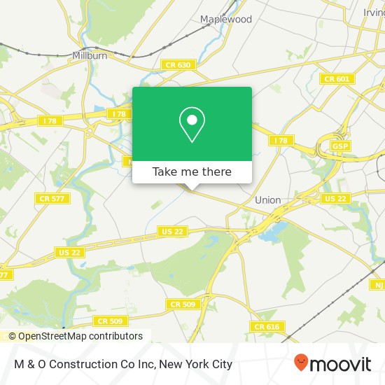 M & O Construction Co Inc map