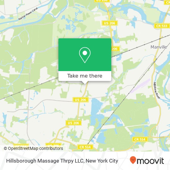 Mapa de Hillsborough Massage Thrpy LLC