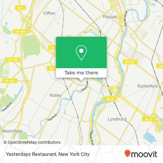 Mapa de Yesterdays Restaurant