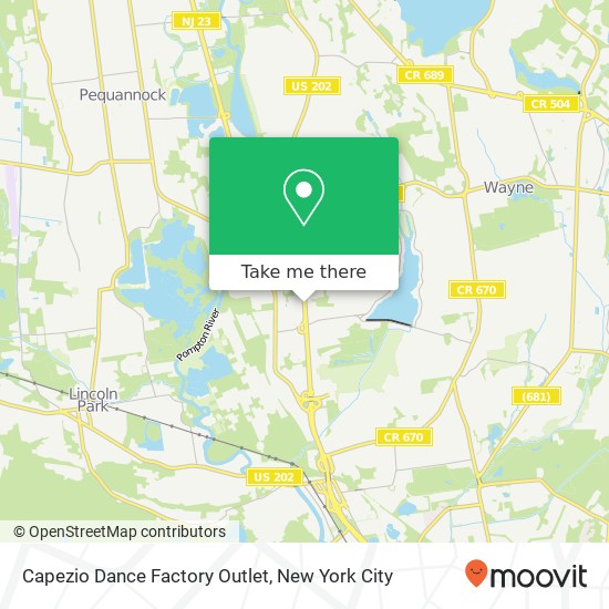 Mapa de Capezio Dance Factory Outlet