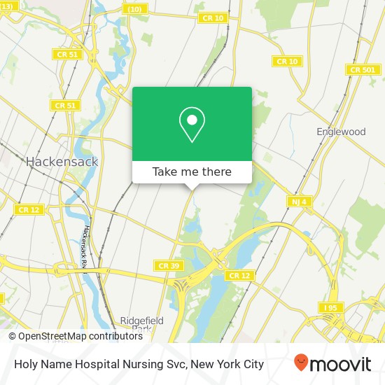 Mapa de Holy Name Hospital Nursing Svc