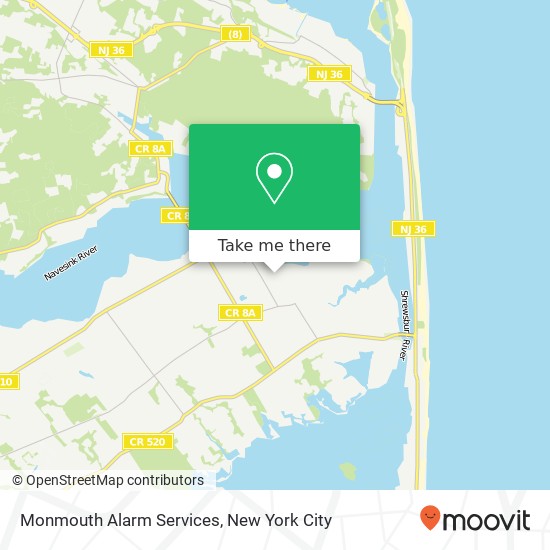 Mapa de Monmouth Alarm Services