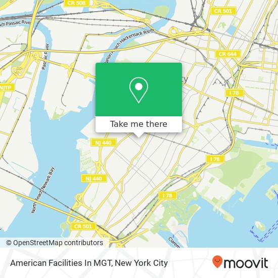 Mapa de American Facilities In MGT