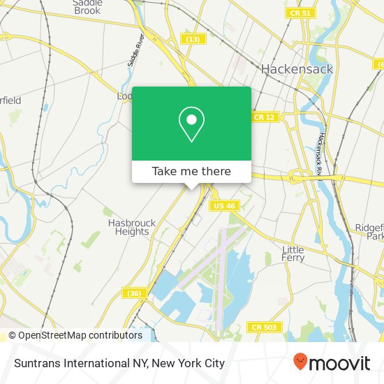 Suntrans International NY map