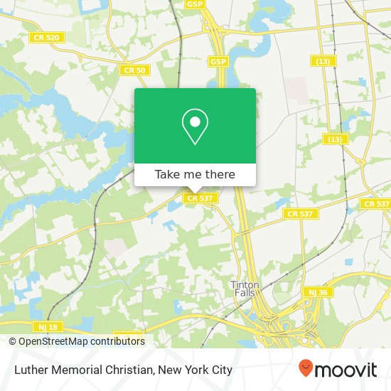 Luther Memorial Christian map