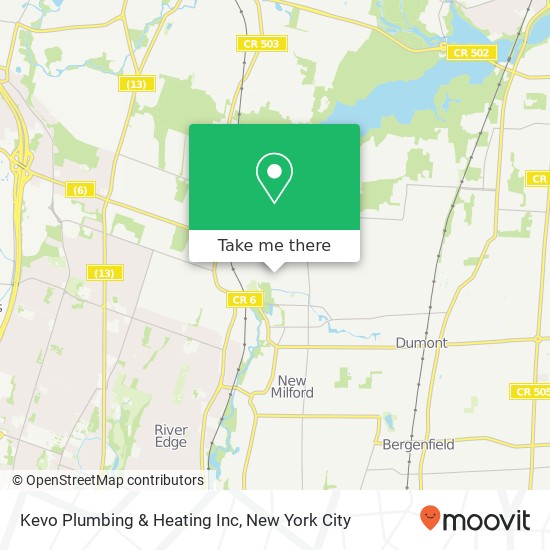 Mapa de Kevo Plumbing & Heating Inc