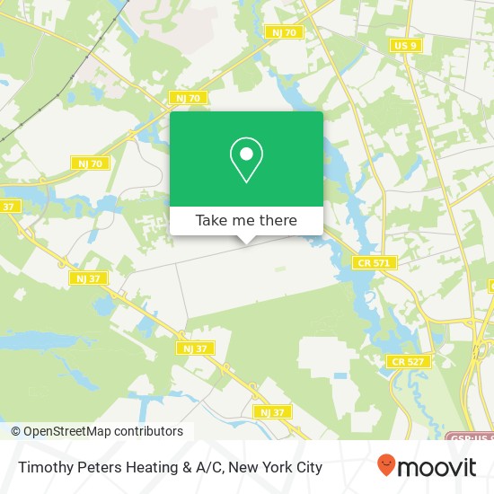 Timothy Peters Heating & A/C map