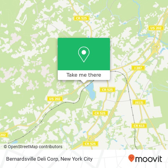 Mapa de Bernardsville Deli Corp