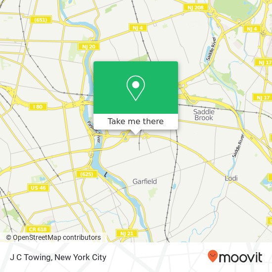 J C Towing map