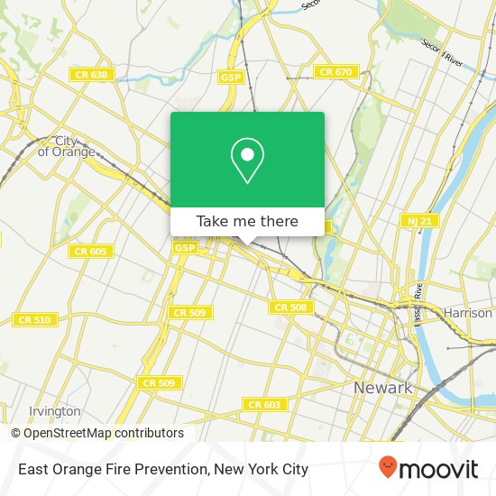 Mapa de East Orange Fire Prevention