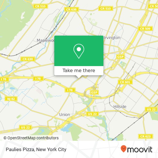 Paulies Pizza map