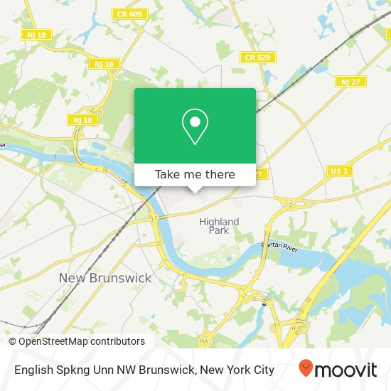 English Spkng Unn NW Brunswick map