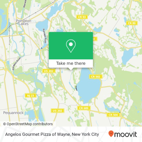Mapa de Angelos Gourmet Pizza of Wayne