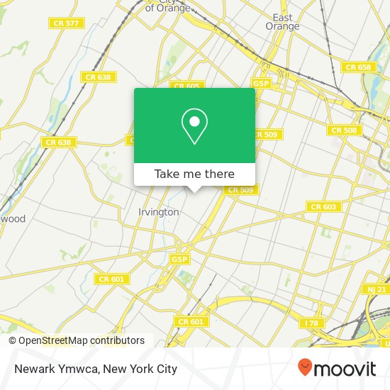 Mapa de Newark Ymwca