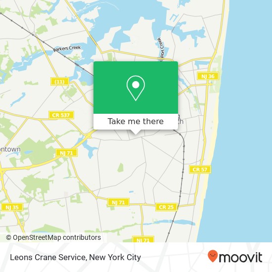 Leons Crane Service map