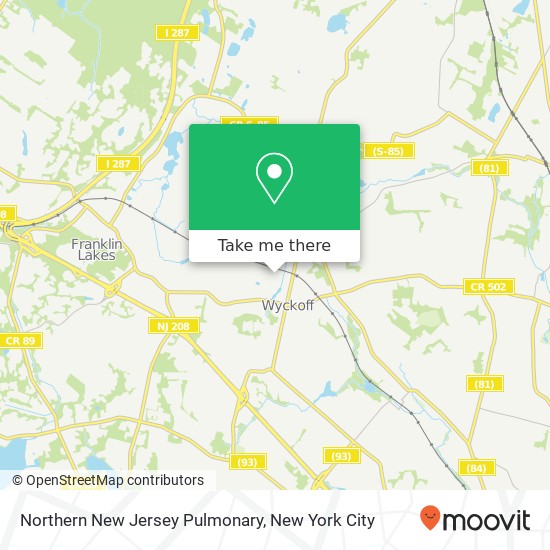 Northern New Jersey Pulmonary map