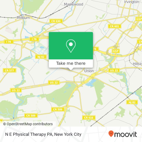 N E Physical Therapy PA map