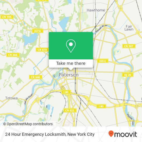 24 Hour Emergency Locksmith map