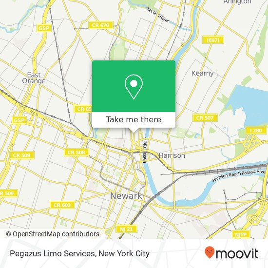 Mapa de Pegazus Limo Services