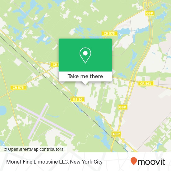 Mapa de Monet Fine Limousine LLC