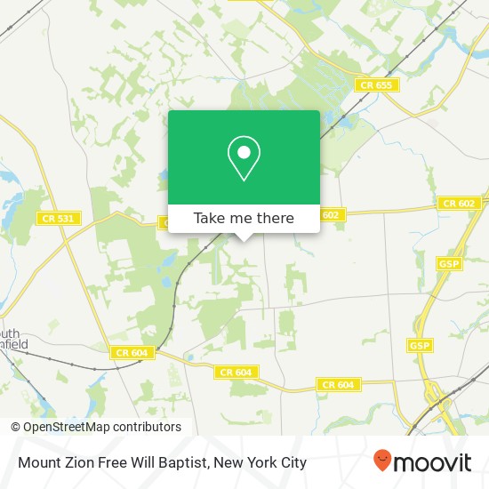 Mount Zion Free Will Baptist map