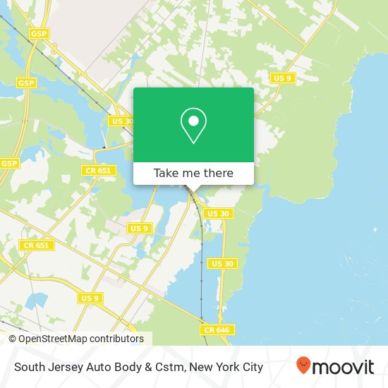 South Jersey Auto Body & Cstm map