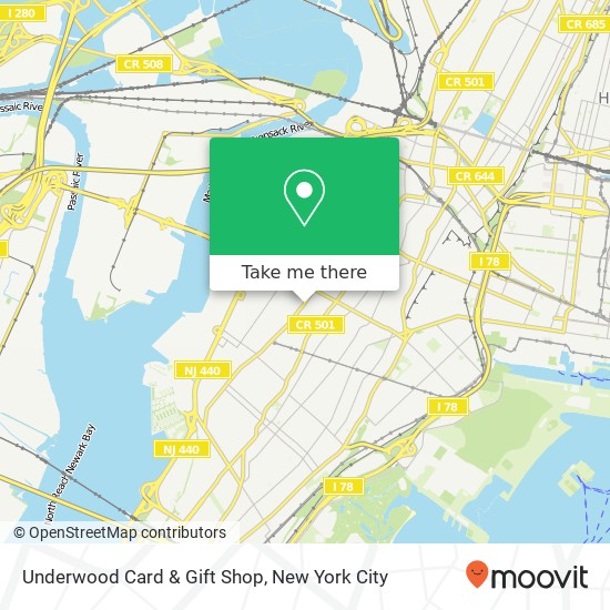 Mapa de Underwood Card & Gift Shop