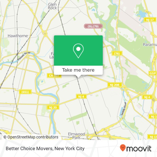 Mapa de Better Choice Movers