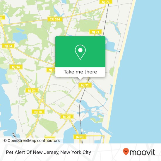 Pet Alert Of New Jersey map