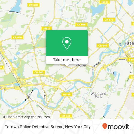 Totowa Police Detective Bureau map