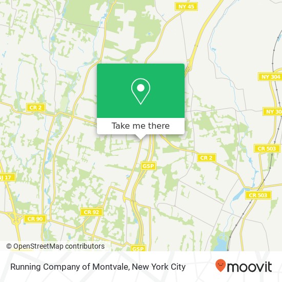 Mapa de Running Company of Montvale