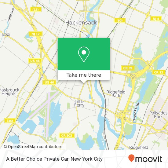 A Better Choice Private Car map