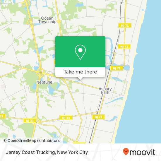 Jersey Coast Trucking map