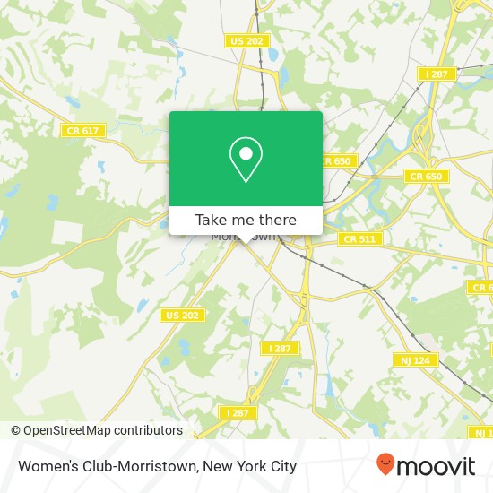 Women's Club-Morristown map