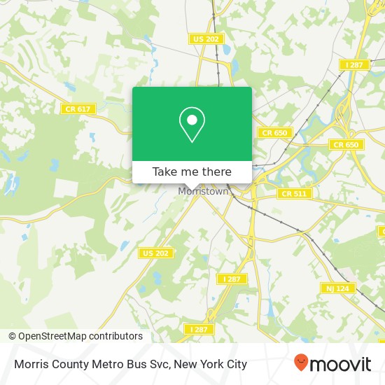 Morris County Metro Bus Svc map