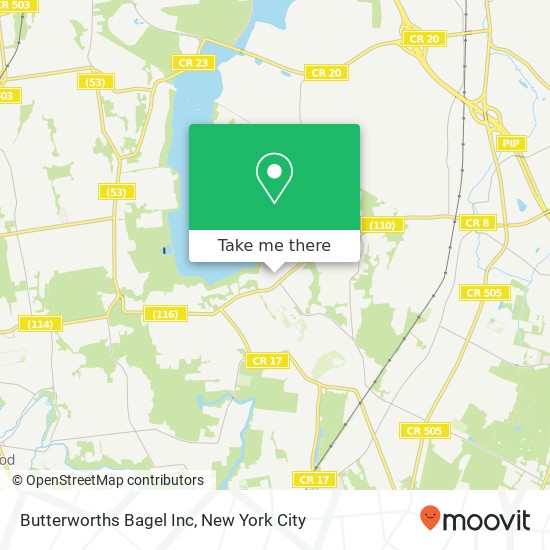 Mapa de Butterworths Bagel Inc