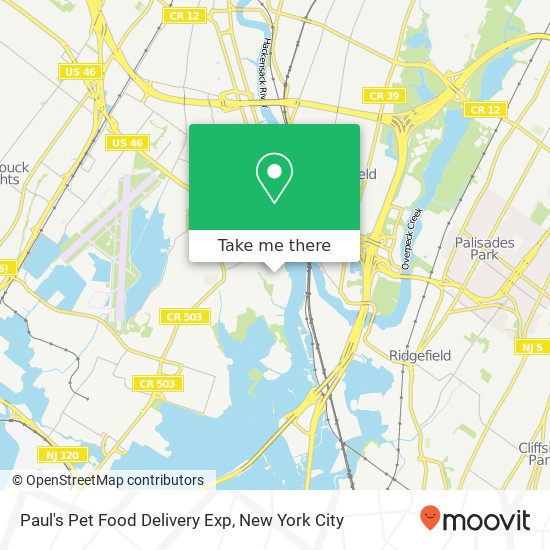 Paul's Pet Food Delivery Exp map