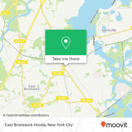 Mapa de East Brunswick Honda