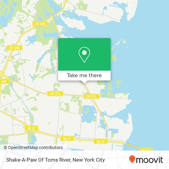 Mapa de Shake-A-Paw Of Toms River