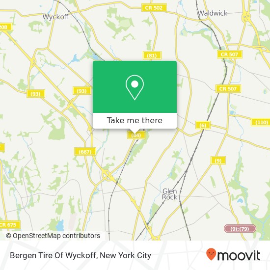 Mapa de Bergen Tire Of Wyckoff