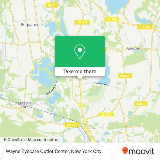 Mapa de Wayne Eyecare Outlet Center