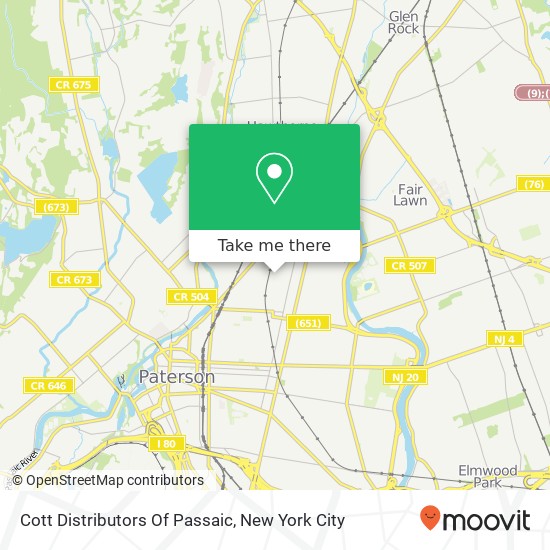 Cott Distributors Of Passaic map