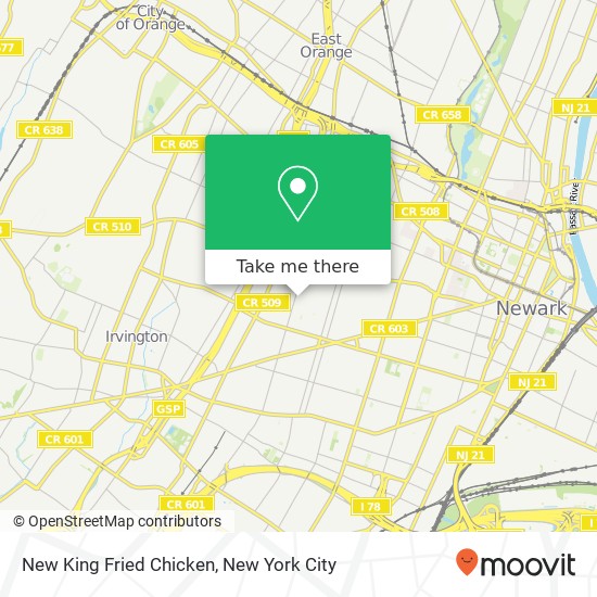 Mapa de New King Fried Chicken