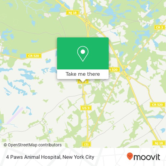 Mapa de 4 Paws Animal Hospital