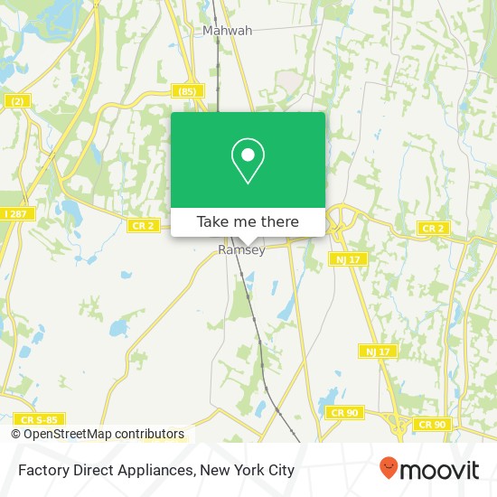 Mapa de Factory Direct Appliances