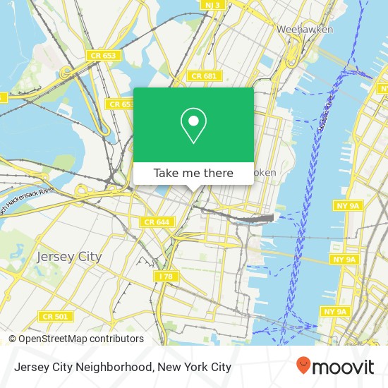 Mapa de Jersey City Neighborhood