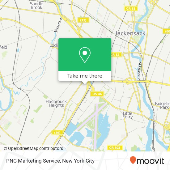 PNC Marketing Service map