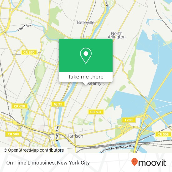 On-Time Limousines map