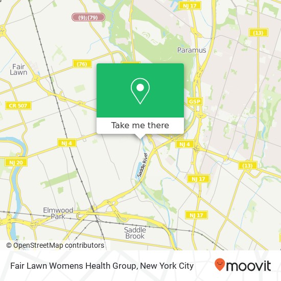 Fair Lawn Womens Health Group map