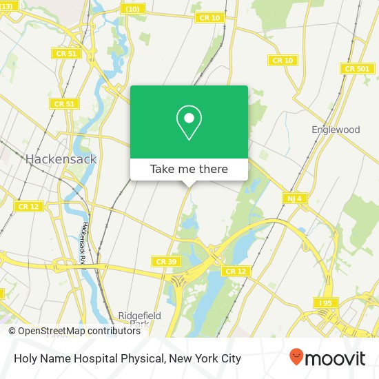 Mapa de Holy Name Hospital Physical